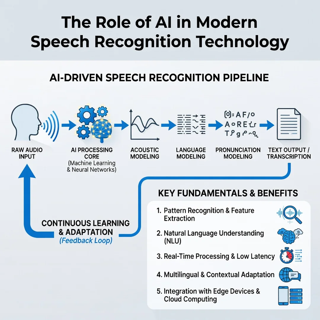 Step 1: Illustration for step: Understand the fundamentals related to The Role of AI in Modern Speech Recogn