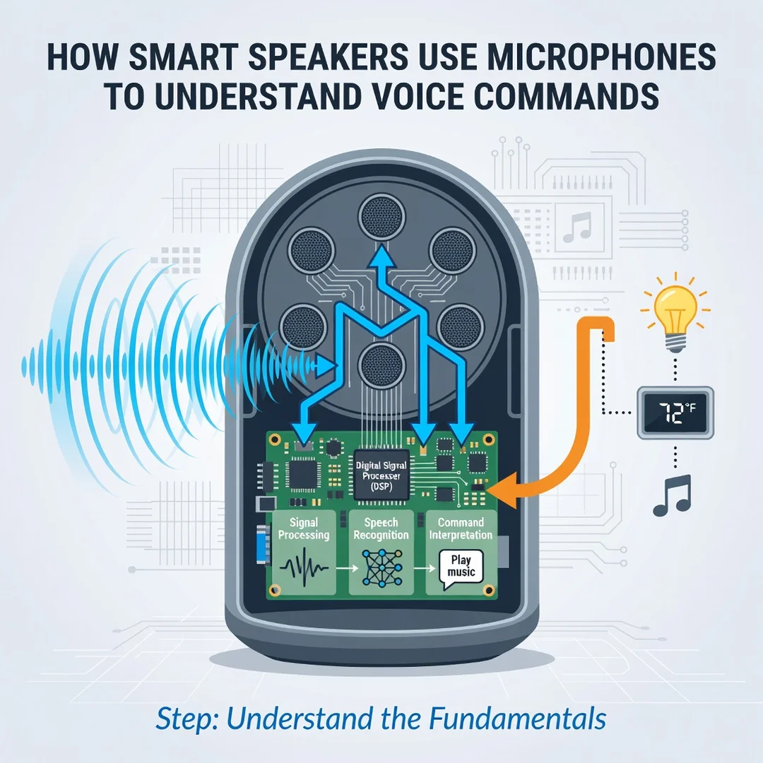 Step 1: Illustration for step: Understand the fundamentals related to How Smart Speakers Use Microphones to 