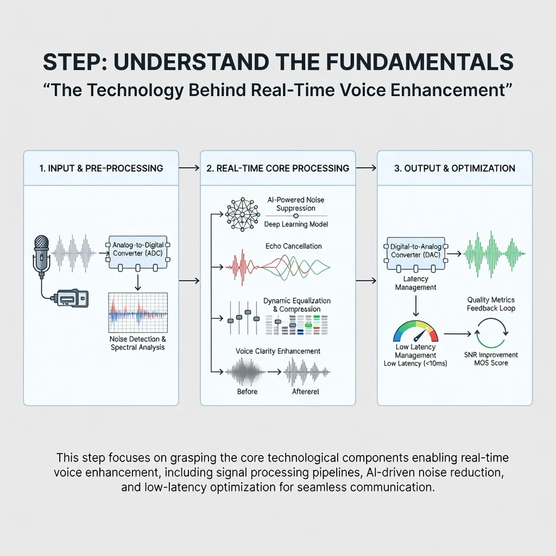 Step 1: Illustration for step: Understand the fundamentals related to The Technology Behind Real-Time Voice 