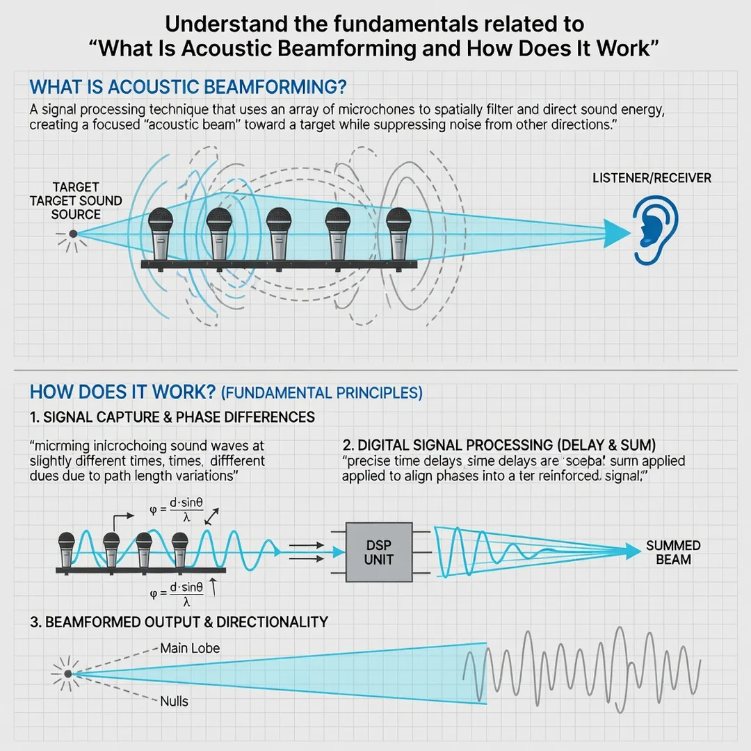 Step 1: Illustration for step: Understand the fundamentals related to What Is Acoustic Beamforming and How D
