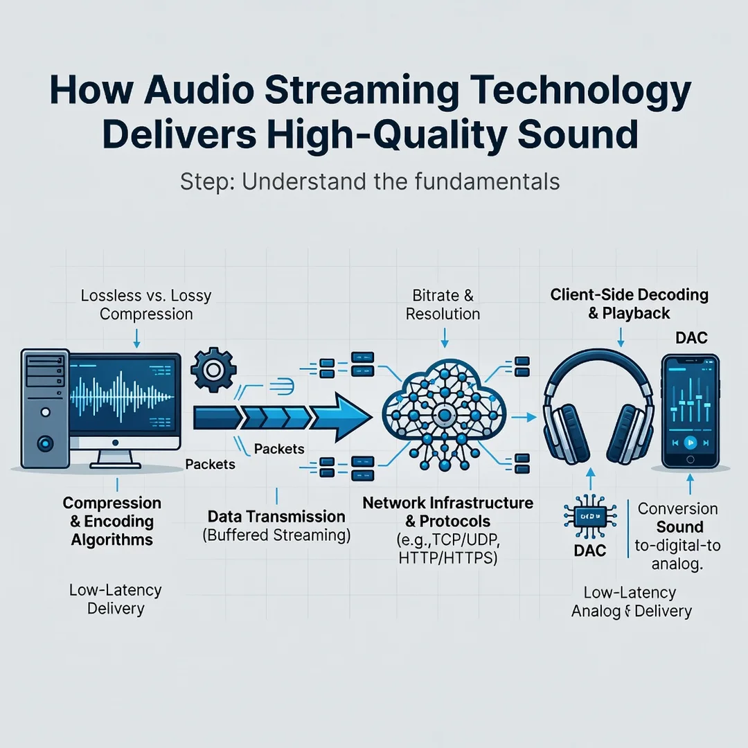 Step 1: Illustration for step: Understand the fundamentals related to How Audio Streaming Technology Deliver