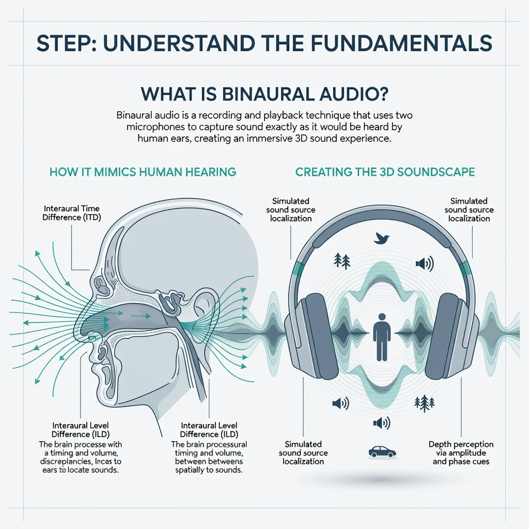 Step 1: Illustration for step: Understand the fundamentals related to What Is Binaural Audio and How Does It