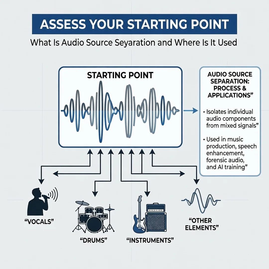 Step 2: Illustration for step: Assess your starting point related to What Is Audio Source Separation and Whe