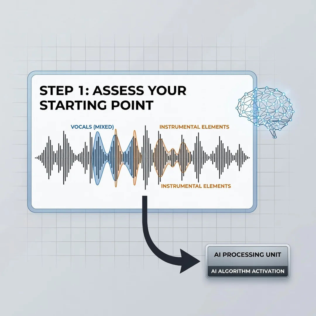 Step 2: Illustration for step: Assess your starting point related to How AI Is Used to Separate Vocals From 
