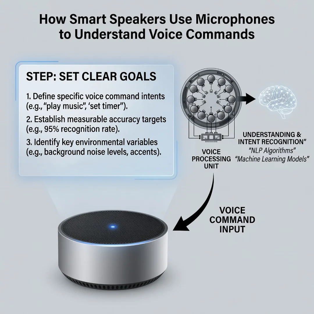 Step 3: Illustration for step: Set clear goals related to How Smart Speakers Use Microphones to Understand V