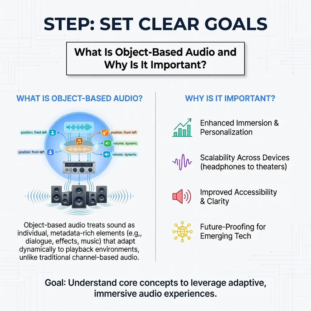 Step 3: Illustration for step: Set clear goals related to What Is Object-Based Audio and Why Is It Important