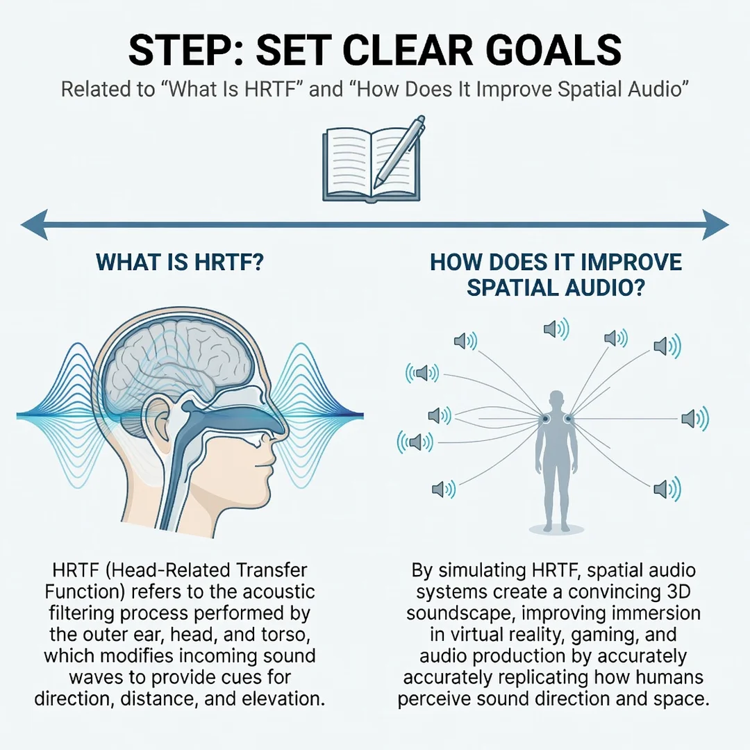 Step 3: Illustration for step: Set clear goals related to What Is HRTF and How Does It Improve Spatial Audio