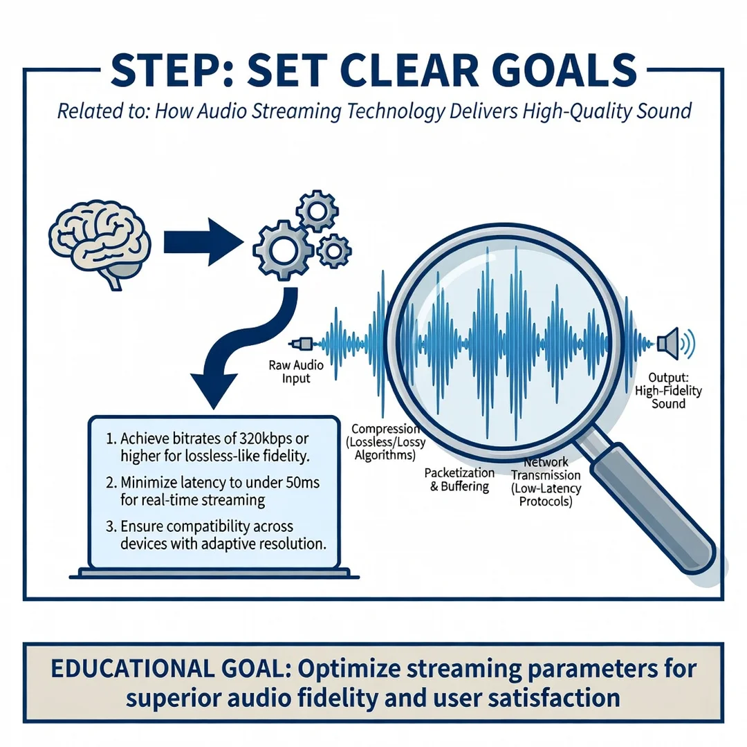 Step 3: Illustration for step: Set clear goals related to How Audio Streaming Technology Delivers High-Quali