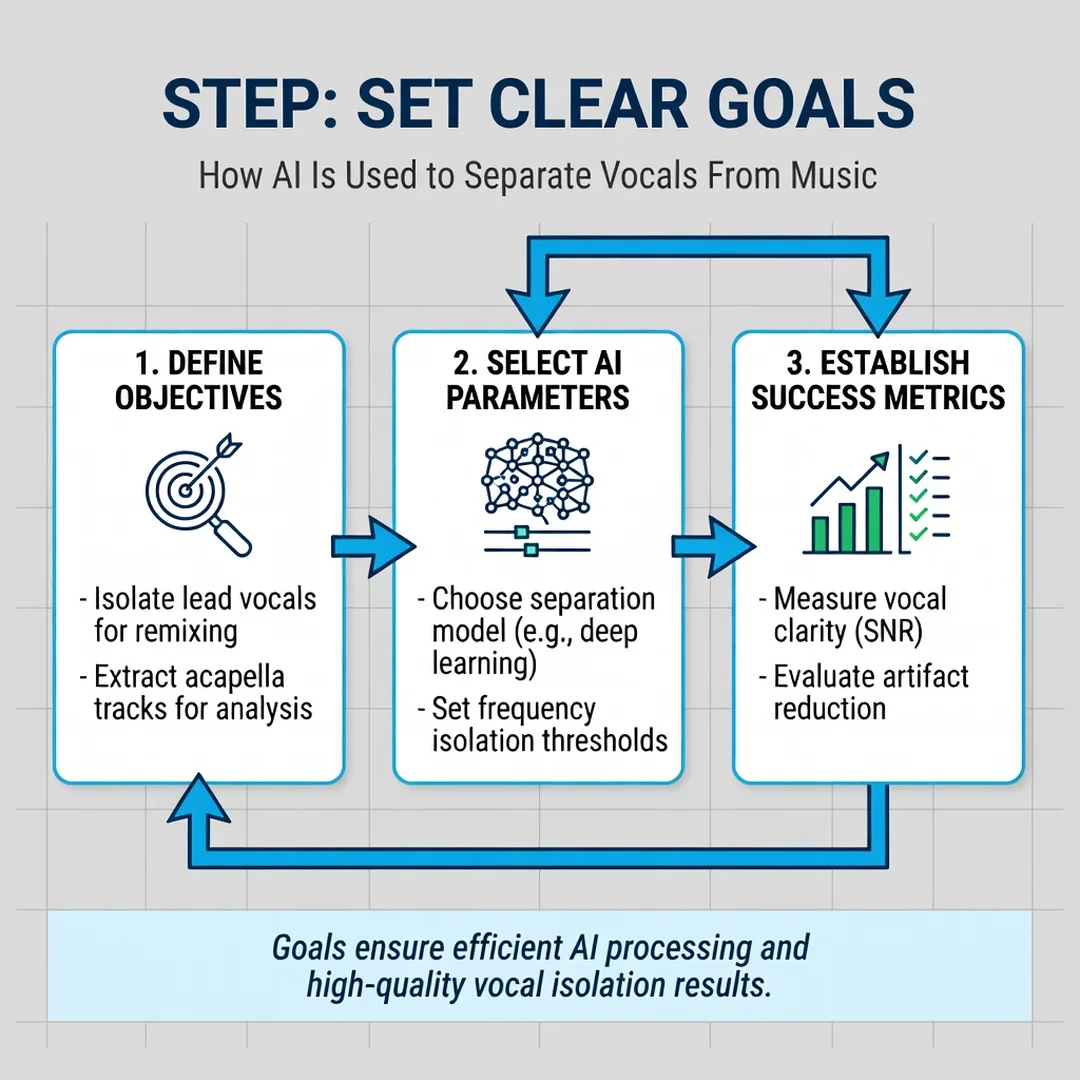 Step 3: Illustration for step: Set clear goals related to How AI Is Used to Separate Vocals From Music, prof