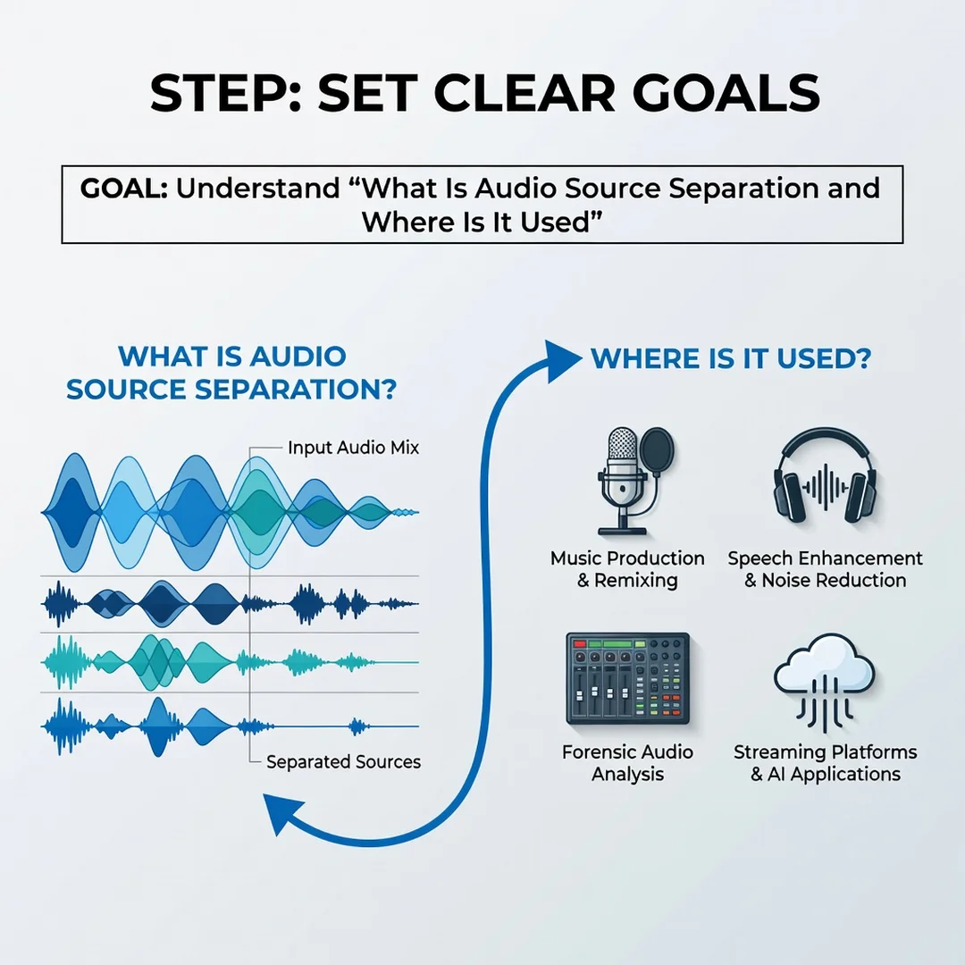 Step 3: Illustration for step: Set clear goals related to What Is Audio Source Separation and Where Is It Us