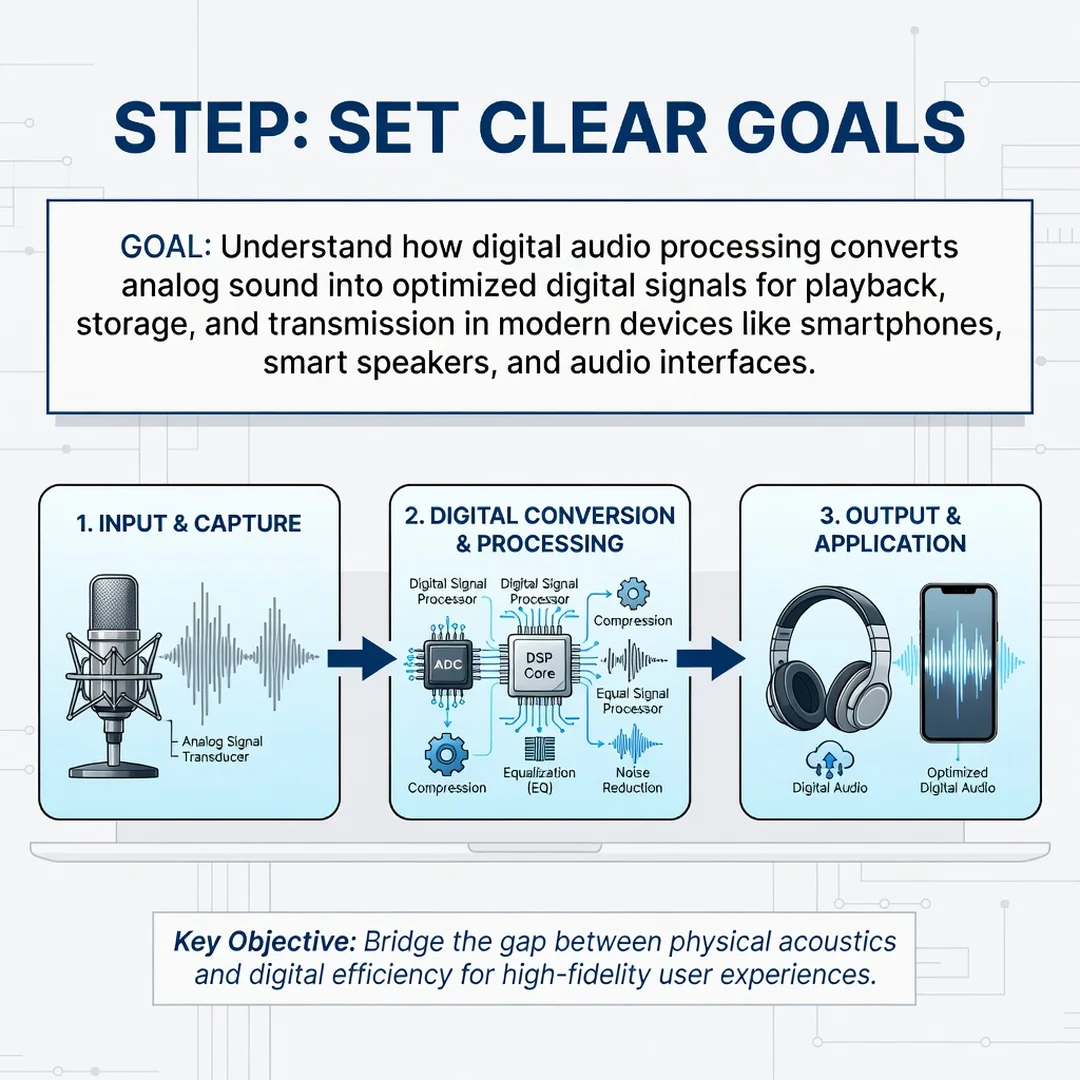 Step 3: Illustration for step: Set clear goals related to How Digital Audio Processing Works in Modern Devic