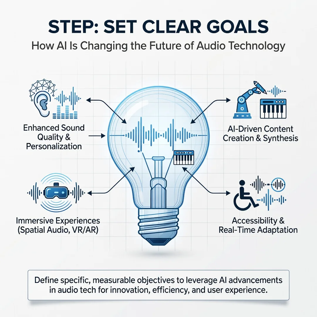 Step 3: Illustration for step: Set clear goals related to How AI Is Changing the Future of Audio Technology,