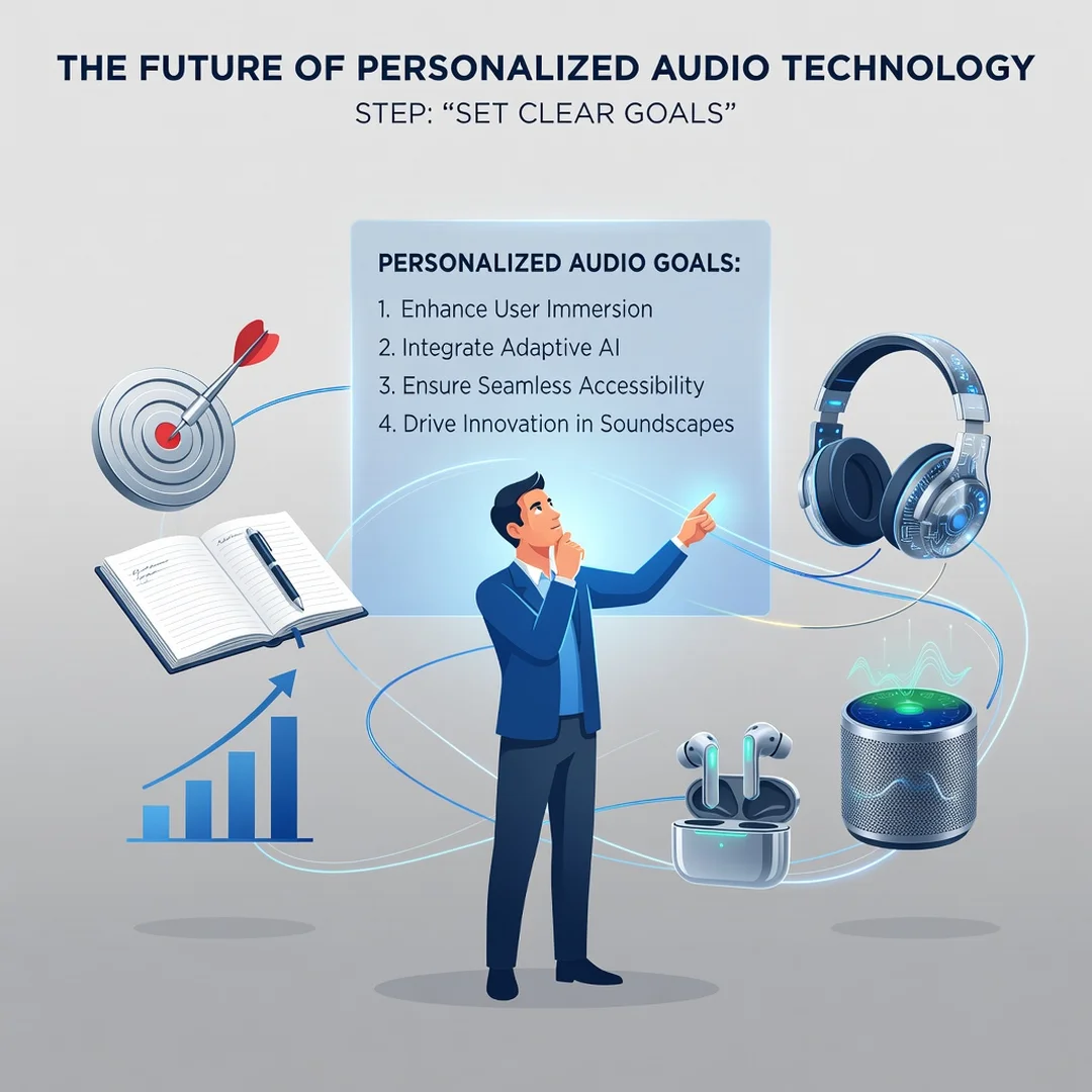 Step 3: Illustration for step: Set clear goals related to The Future of Personalized Audio Technology, profe