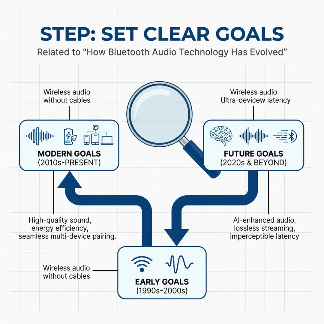 Step 3: Illustration for step: Set clear goals related to How Bluetooth Audio Technology Has Evolved, profes