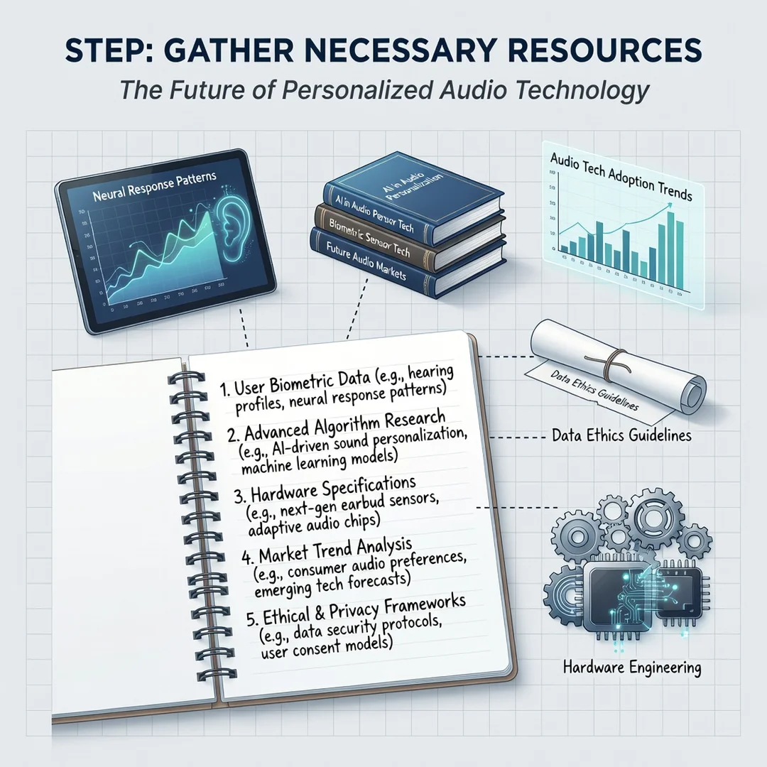 Step 4: Illustration for step: Gather necessary resources related to The Future of Personalized Audio Techno