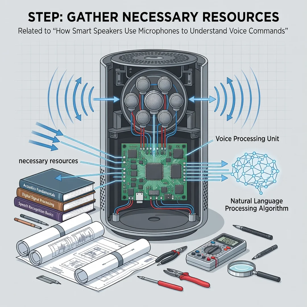 Step 4: Illustration for step: Gather necessary resources related to How Smart Speakers Use Microphones to U