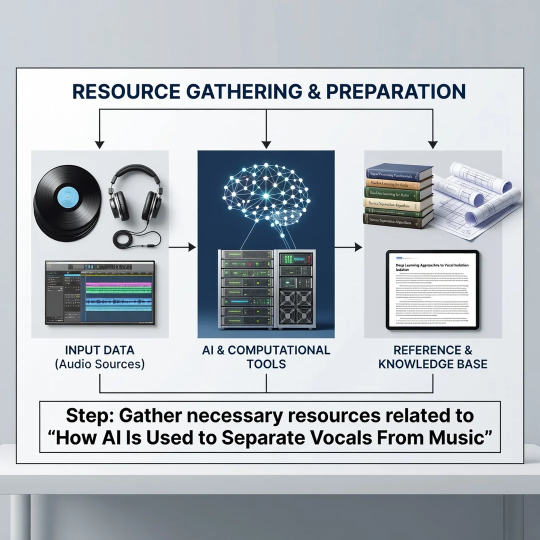 Step 4: Illustration for step: Gather necessary resources related to How AI Is Used to Separate Vocals From 