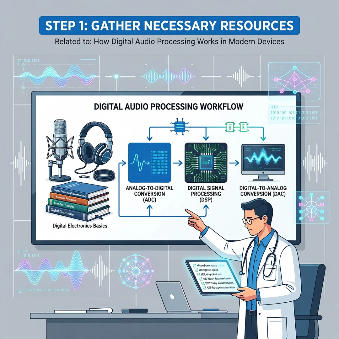 Step 4: Illustration for step: Gather necessary resources related to How Digital Audio Processing Works in M
