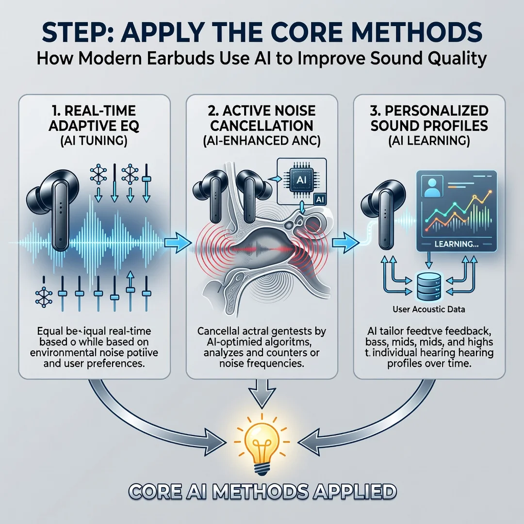 Step 5: Illustration for step: Apply the core methods related to How Modern Earbuds Use AI to Improve Sound 