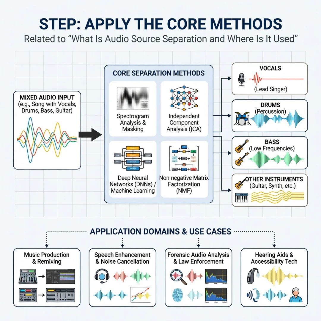 Step 5: Illustration for step: Apply the core methods related to What Is Audio Source Separation and Where I