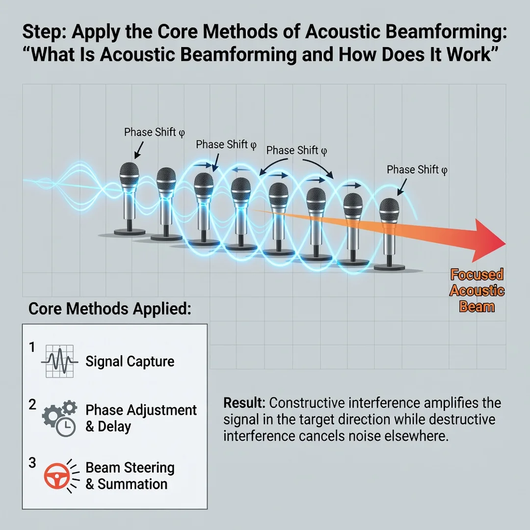 Step 5: Illustration for step: Apply the core methods related to What Is Acoustic Beamforming and How Does I