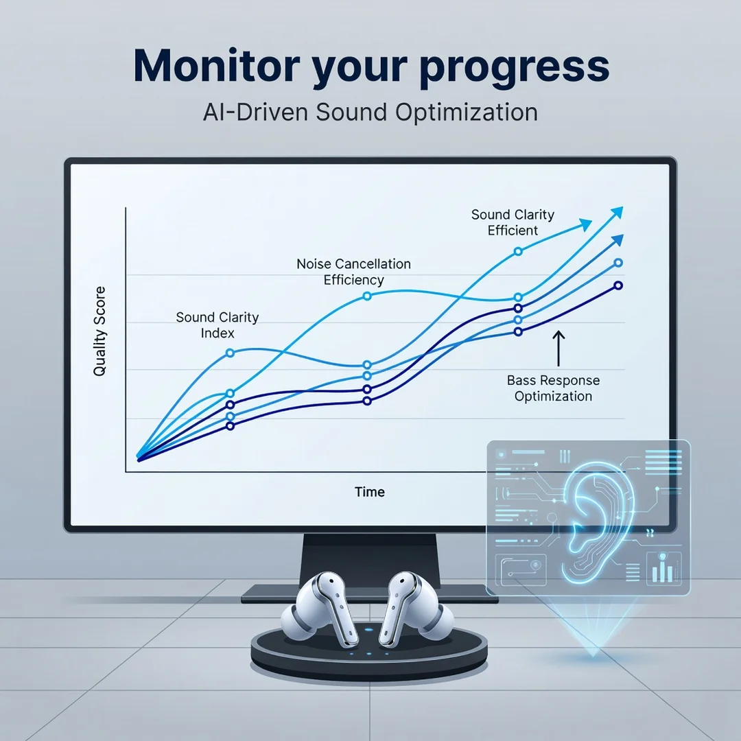 Step 6: Illustration for step: Monitor your progress related to How Modern Earbuds Use AI to Improve Sound Q