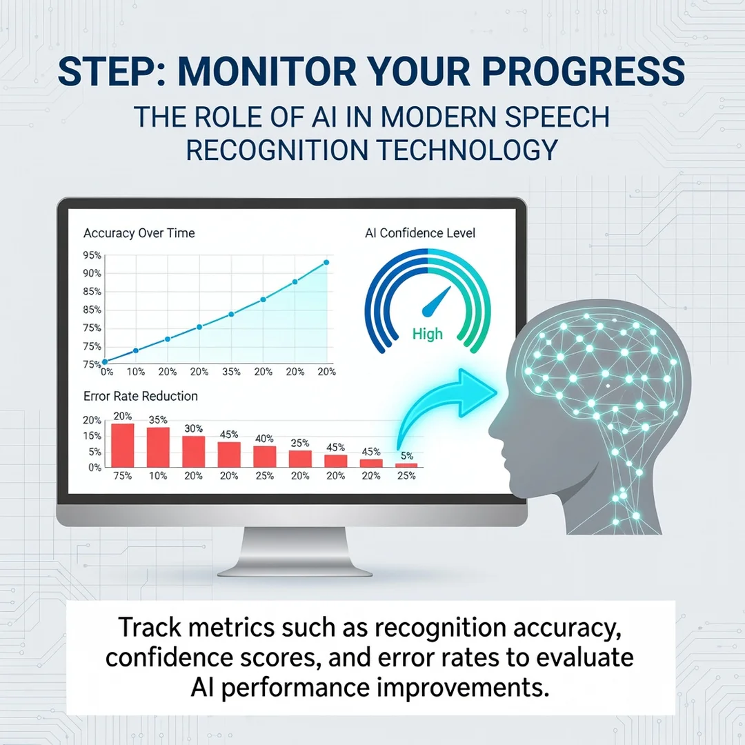 Step 6: Illustration for step: Monitor your progress related to The Role of AI in Modern Speech Recognition