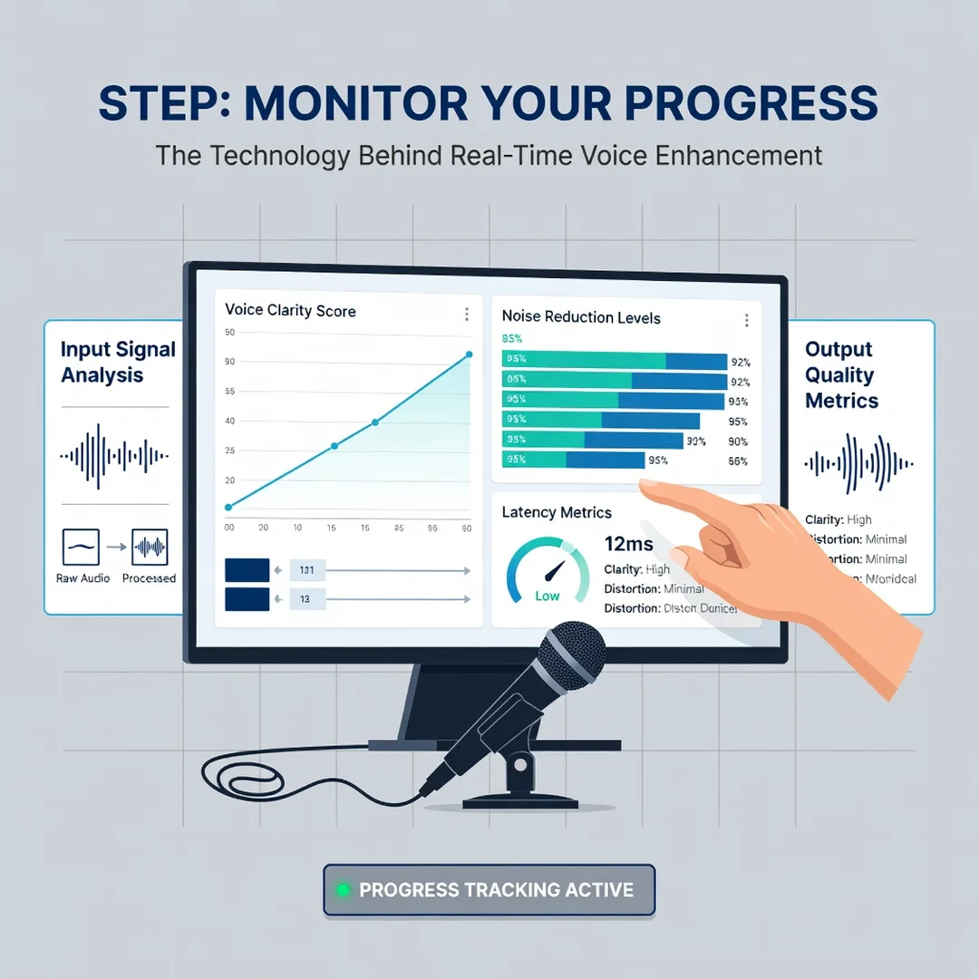 Step 6: Illustration for step: Monitor your progress related to The Technology Behind Real-Time Voice Enhanc
