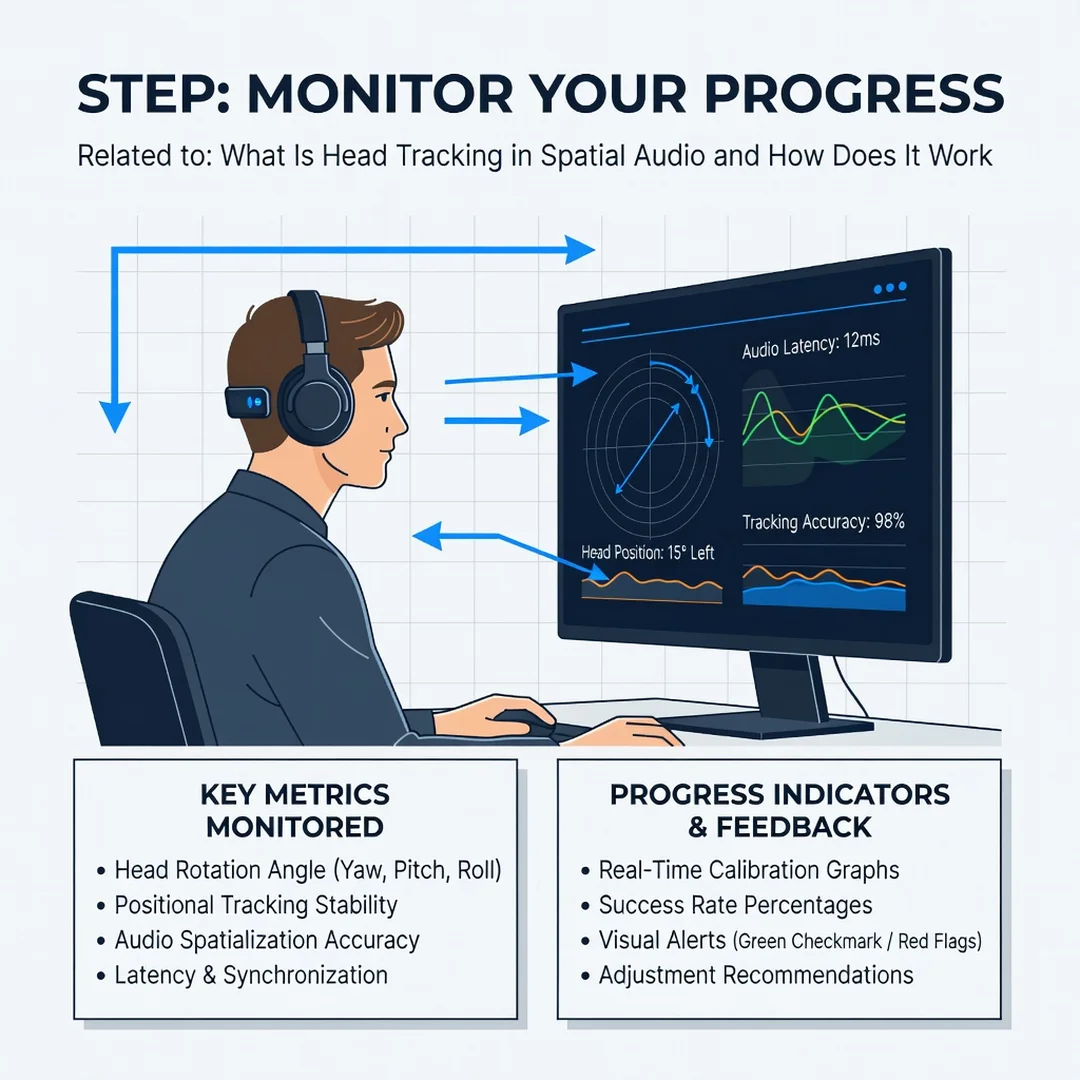 Step 6: Illustration for step: Monitor your progress related to What Is Head Tracking in Spatial Audio and H