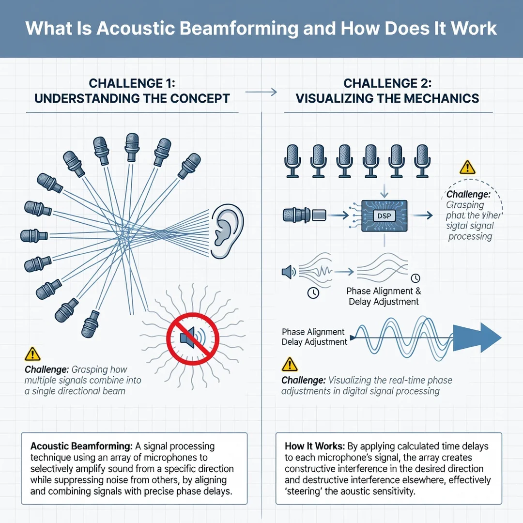 Step 7: Illustration for step: Address common challenges related to What Is Acoustic Beamforming and How Doe