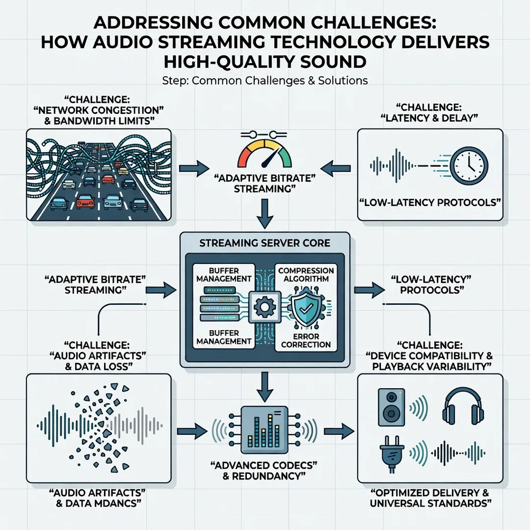 Step 7: Illustration for step: Address common challenges related to How Audio Streaming Technology Delivers 