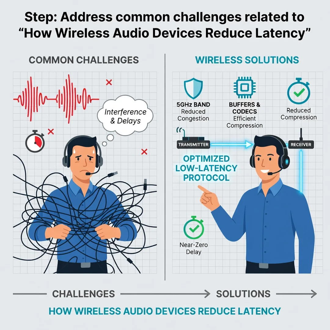 Step 7: Illustration for step: Address common challenges related to How Wireless Audio Devices Reduce Latenc