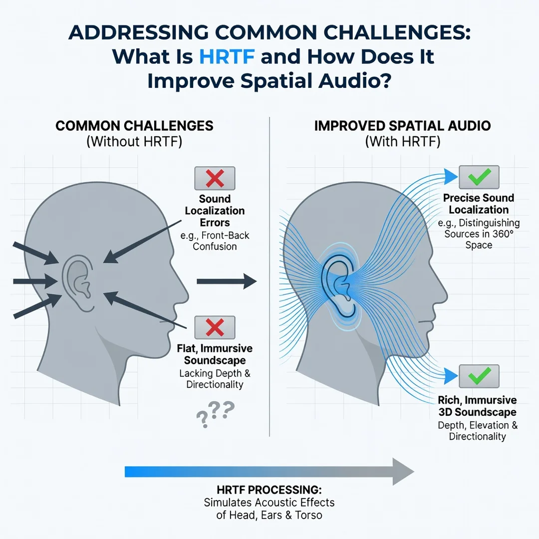 Step 7: Illustration for step: Address common challenges related to What Is HRTF and How Does It Improve Spa
