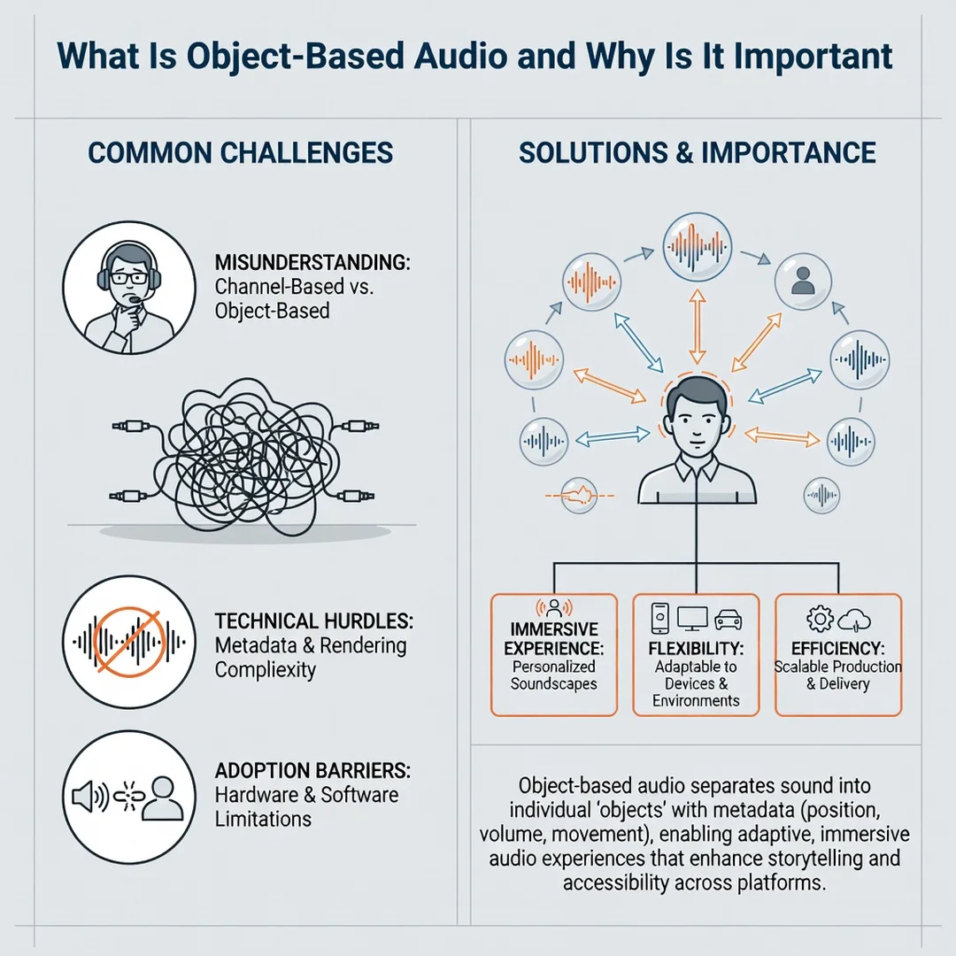 Step 7: Illustration for step: Address common challenges related to What Is Object-Based Audio and Why Is It