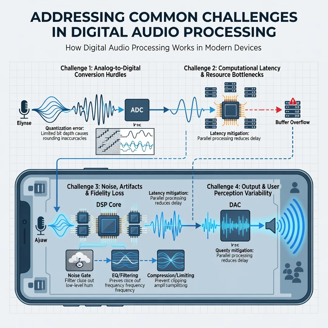 Step 7: Illustration for step: Address common challenges related to How Digital Audio Processing Works in Mo
