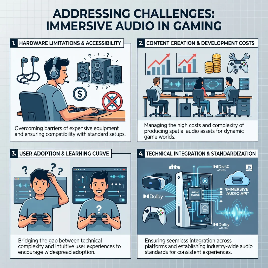 Step 7: Illustration for step: Address common challenges related to How Immersive Audio Is Changing Gaming E