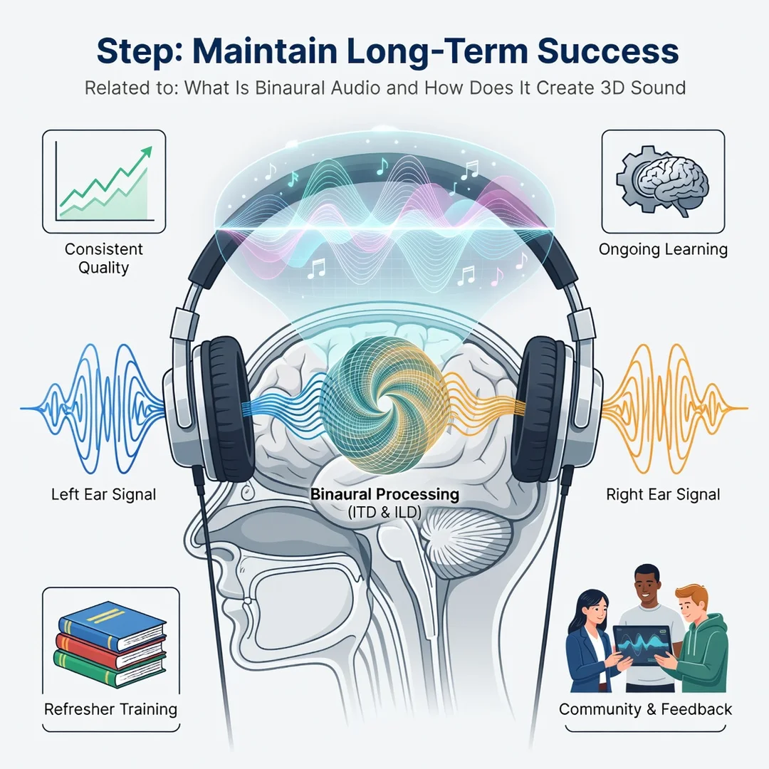 Step 8: Illustration for step: Maintain long-term success related to What Is Binaural Audio and How Does It 