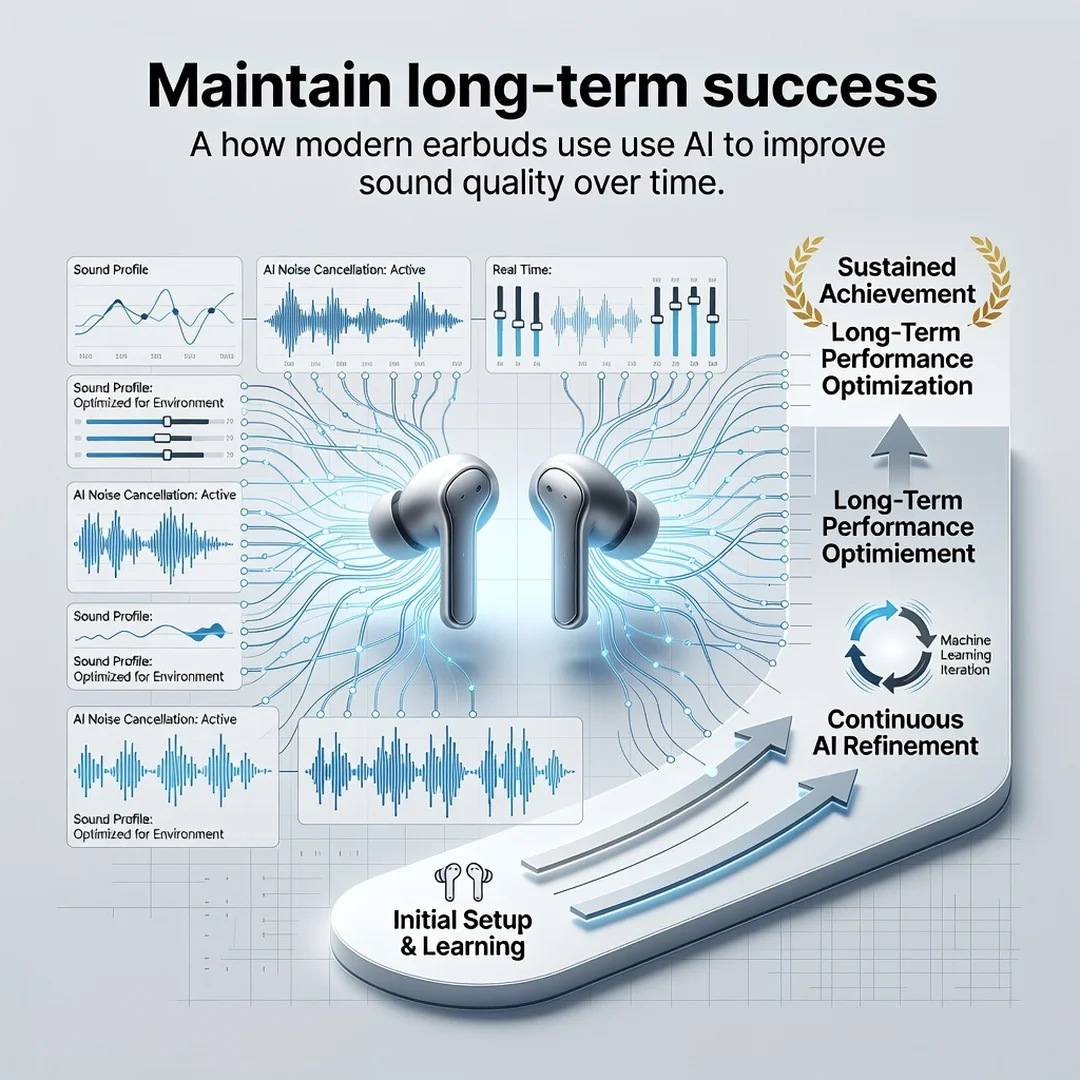 Step 8: Illustration for step: Maintain long-term success related to How Modern Earbuds Use AI to Improve So