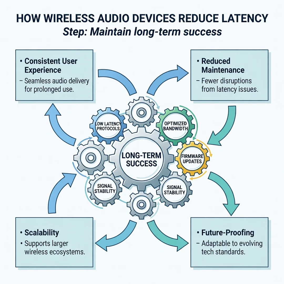 Step 8: Illustration for step: Maintain long-term success related to How Wireless Audio Devices Reduce Laten